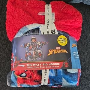 Marvel Spider-Man Plush Hoodie in Red and Blue
